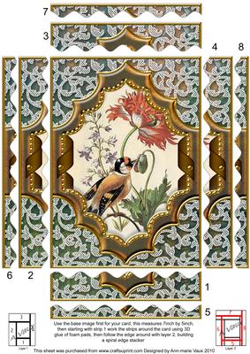 Nectar Bird Ornate Diamond 7x5 Wavy Spiral Edge Stacker