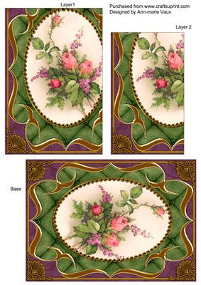 Rose Bouquet Fancy Bracket 7x5in One Corner Stacker