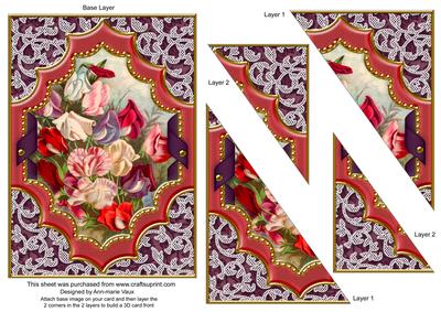 Sweet Peas Ornate Diamond 7x5 Triangle Duo Corner Stacker