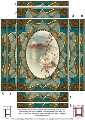 Oriental Lily Ornate Diamond 7x5in Spiral Edge Stacker