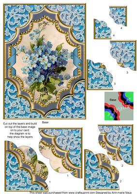 Forget Me Knots Lace Diamond 7x5 Scallop Duo Corner Stacker