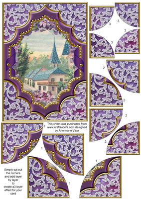 Lavender Views Ornate Diamond 7x5 All 4 Corner Stacker