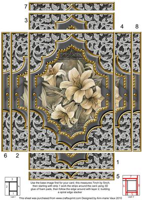 Blue Pansies Ornate Diamond 7x5in Wavy Top Bottom Stacker