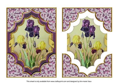Purple Iris Ornate Diamond Easy Decoupage Step by Step