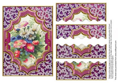Wildflowers Ornate Diamond 7x5in Wavy Top Bottom Stacker