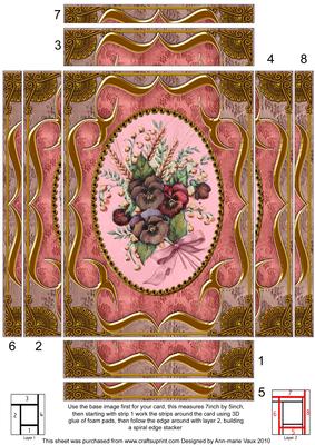 Colourful Pansies Ornate Diamond 7x5in Spiral Edge Stacker