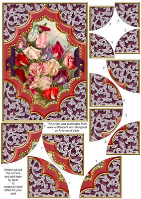 Sweet Peas Ornate Diamond 7x5 All 4 Corner Stacker
