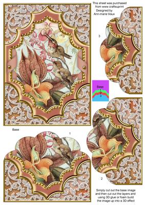 Feeding Birds Diamond 7x5in Scalloped Bottom Stacker