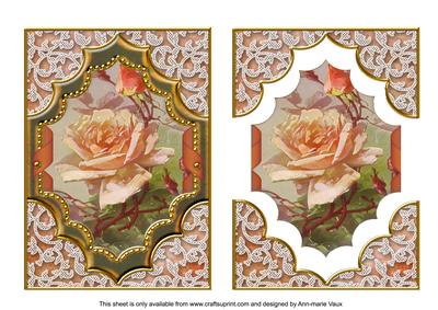 Peach Roses Ornate Diamond Easy Decoupage Step by Step