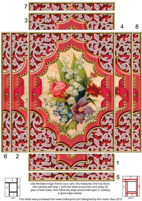 Mixed Bouquet Diamond 7x5in Spiral Edge Stacker