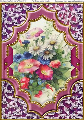 Wildflowers Ornate Diamond A4 Picture Topper Sheet