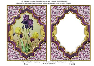 Purple Iris Ornate Diamond 7x5 Picture Card Base and Frame