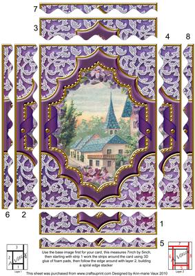 Lavender View Ornate Diamond 7x5 Wavy Spiral Edge Stacker
