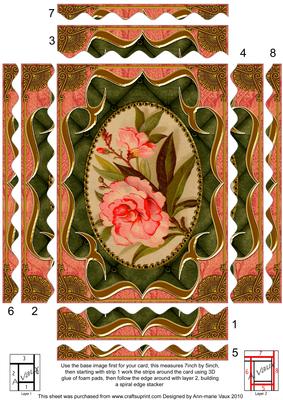 Oriental Peony Ornate Diamond 7x5 Wavy Spiral Edge Stacker
