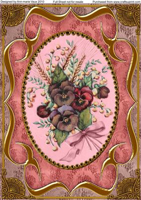 Colourful Pansies Fancy Bracket A4 Picture Topper Sheet