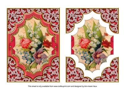 Mixed Bouquet Diamond 7x5in Easy Decoupage Step by Step