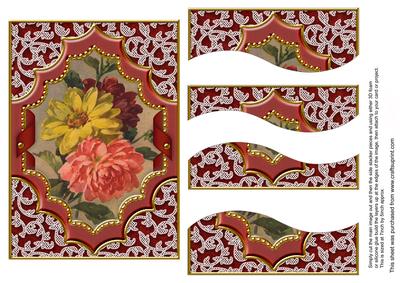 Mixed Flowers Diamond 7x5 Swirvey Top Bottom Stacker