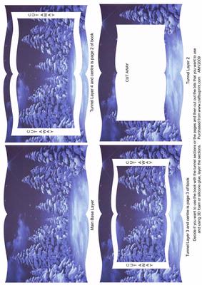Blue Light Christmas Tree Tunnel Book Sheet