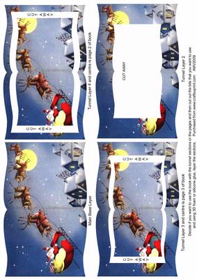 Santa and Sleigh Tunnel Book Sheet