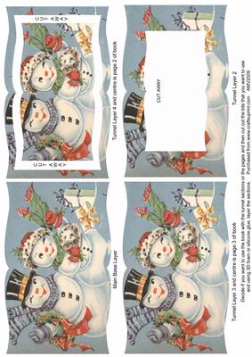 Snowman Couple 1 Tunnel Book Sheet