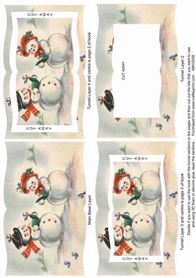 Singing Snow Couple Tunnel Book Sheet