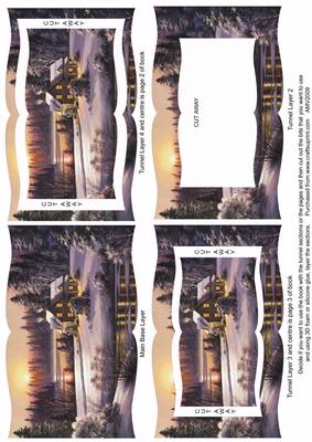 Winter Snow House Tunnel Book Sheet