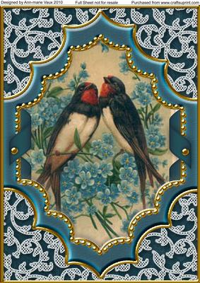 Birds Ornate Diamond A4 Picture Sheet