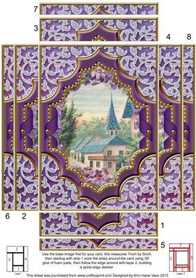Lavender View Ornate Diamond 7x5 Spiral Edge Stacker
