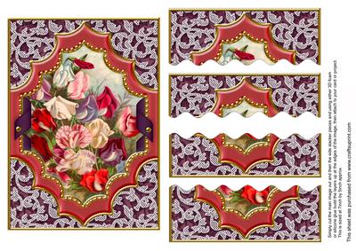 Sweet Peas Ornate Diamond 7x5in Wavy Top Bottom Stacker