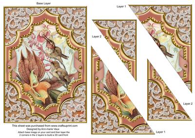 Feeding Birds Ornate Diamond 7x5in Triangle Corner Stacker