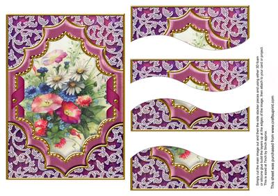 Wildflowers Ornate Diamond 7x5 Swirvey Top Bottom Stacker