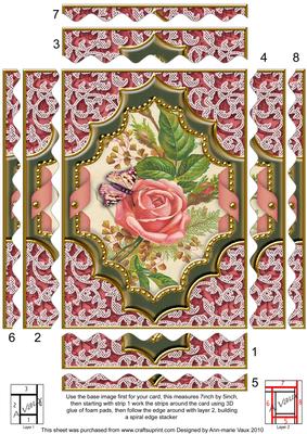 Lavender View Ornate Diamond 7x5 Scallop Duo Corner Stacker
