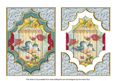 Lovebirds Ornate Diamond 7x5in Decoupage Step-by-step