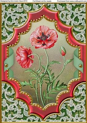 Painted Poppies A4 Picture Sheet Topper