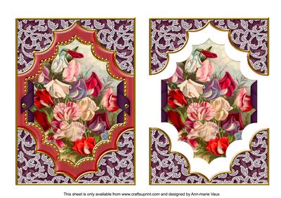 Sweet Peas Ornate Diamond 7x5in Decoupage Step-by-step