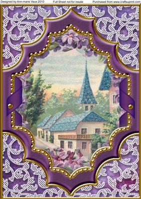 Lavender View Ornate Diamond A4 Picture Sheet Topper