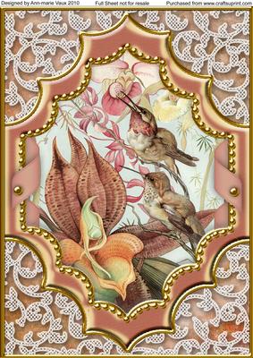 Feeding Birds Ornate Diamond A4 Picture Sheet Topper