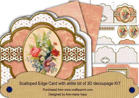 Mixed Boutique Em. Anglaise Scallop Decoupage 3D Card Kit
