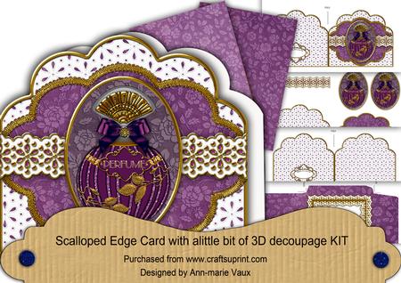 Amethyst Perfume Em Anglaise Scalloped 3D Decoupage Card Kit