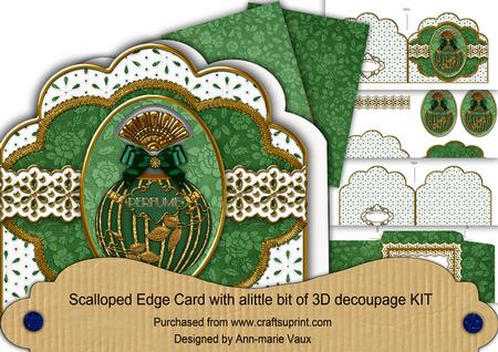 Emerald Perfume Em Anglaise Scalloped 3D Decoupage Card Kit