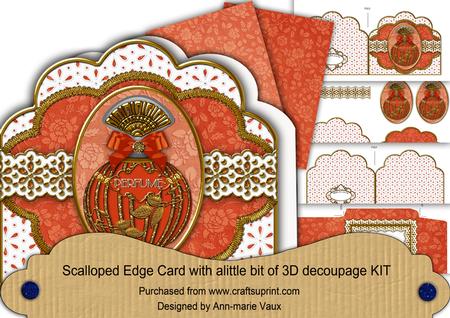 Fire Opal Perfume Anglaise Scalloped 3D Decoupage Card Kit
