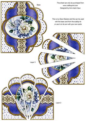 Wedding Roses Embroidery Anglaise Scallop Deco Stacker