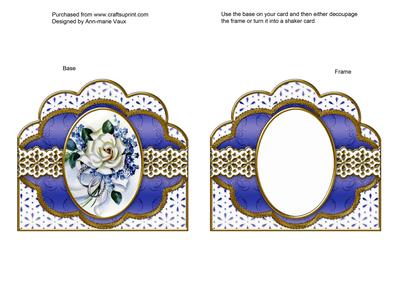 Wedding Roses Embroidery Anglaise Scallop Card Base Frame