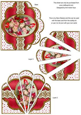 Sweet Peas Embroidery Anglaise Scallop Deco Stacker