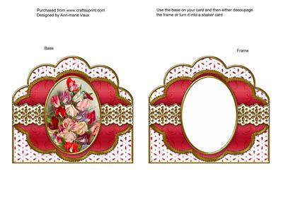 Sweet Peas Embroidery Anglaise Scallop Card Base Frame