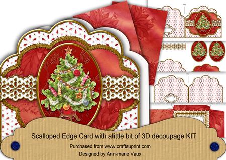 Elegant Tree Em Anglaise Scallop 3D Decoupage Card Kit