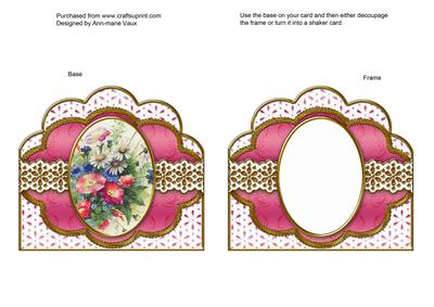 Wildflowers Embroidery Anglaise Scallop Card Base Frame