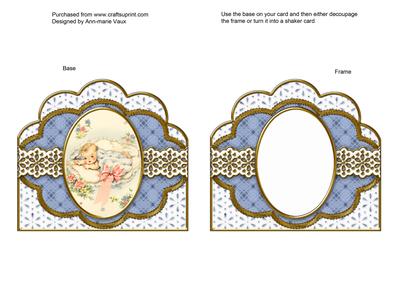 Baby Boy Em Anglaise Scallop Card Base Frame