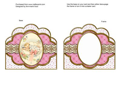 Baby Girl Em Anglaise Scallop Card Base Frame