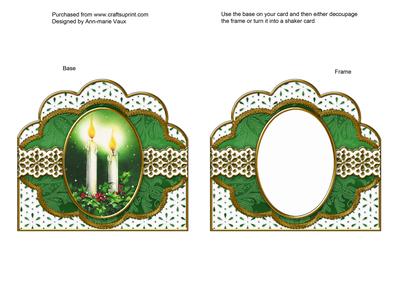 Christmas Candle Duo Anglaise Scallop Card Base Frame